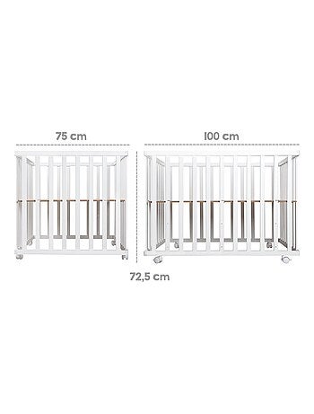 Parc bébé en bois avec tapis déperlant et matelas déhoussable 'Roba Style' ROBA