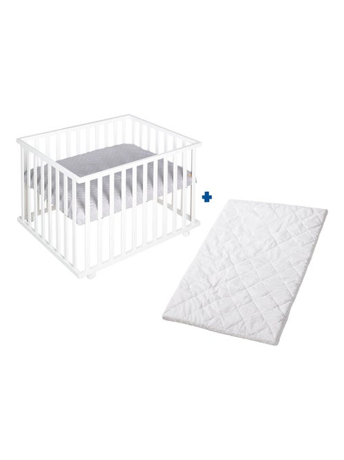 Parc bébé en bois avec tapis déperlant et matelas déhoussable 'Roba Style' ROBA - Kiabi