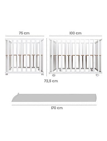 Parc bébé en bois avec tapis déperlant et traversin 'Roba Style' ROBA