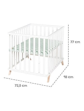 Parc bébé en bois avec tapis en coton bio 'Lil Planet' ROBA