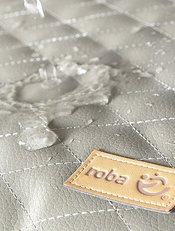 Parc bébé en bois avec tapis matelassé en cuir végan 'Luxe' ROBA