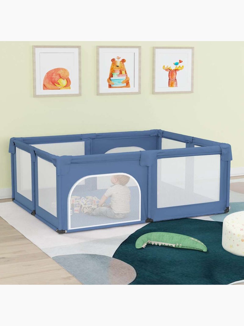 Parc bébé en maille respirante avec 2 portes à fermeture éclair - vidaxl Bleu - Kiabi