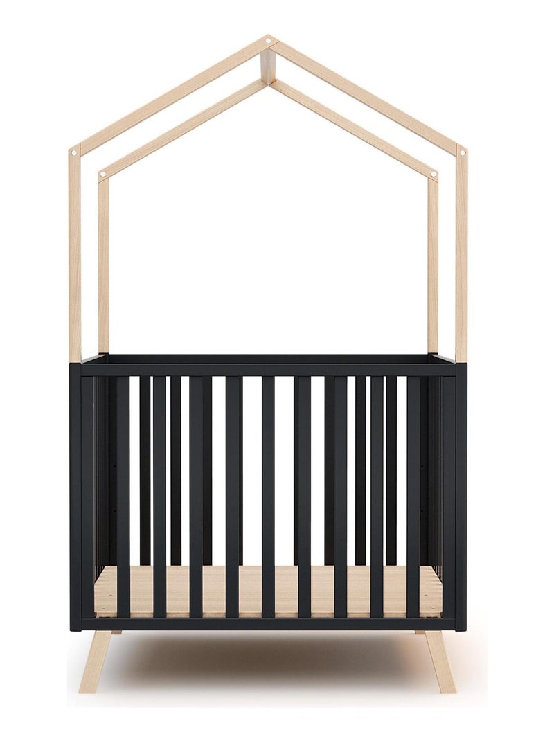 Parc bébé évolutif cabane en bois CONFORT Gris Beige - Kiabi