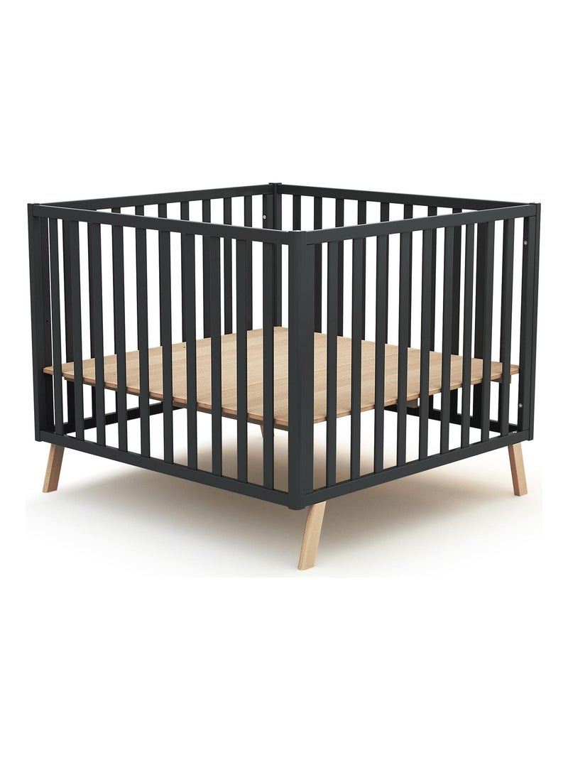 Parc bébé évolutif en bois KASA gris anthracite - Kiabi