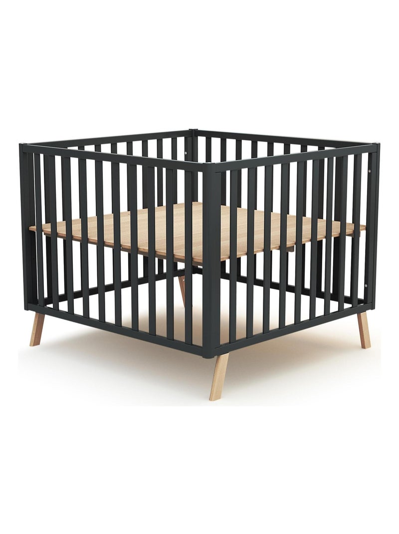 Parc bébé évolutif en bois KASA gris anthracite - Kiabi
