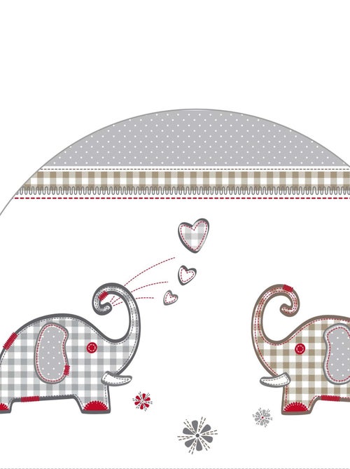 Parc bébé hexagonal en bois + tapis imprimé éléphant 'jumbotwins' ROBA - Kiabi