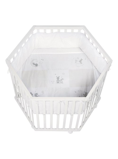 Parc bébé hexagonal en bois + tapis imprimé lapin 'Fox & Bunny' ROBA - Kiabi