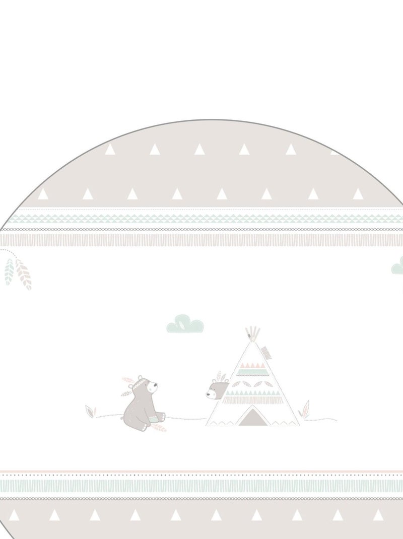 Parc bébé hexagonal en bois + tapis imprimé ourson 'Indibaer' ROBA Blanc - Kiabi