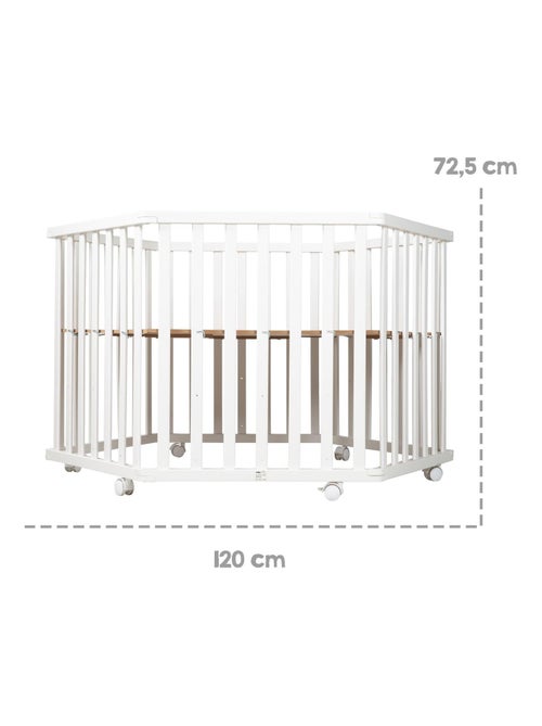 Parc bébé hexagonal mobile avec Tapis matelassé en cuir végan 'Roba luxe' - Kiabi