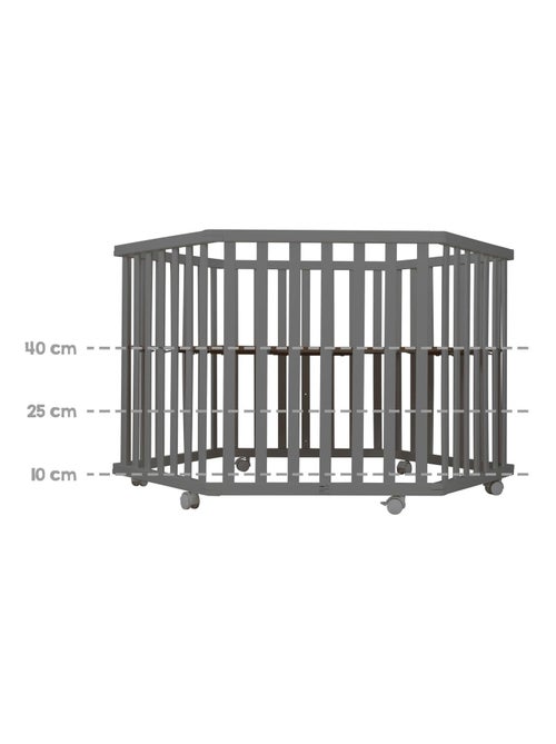 Parc bébé hexagonal mobile avec Tapis matelassé en cuir végan 'Roba luxe' - Kiabi