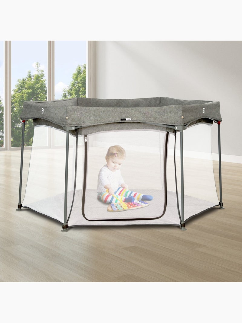 Parc bébé hexagonal pliable léger Luxembourg Asalvo Gris - Kiabi