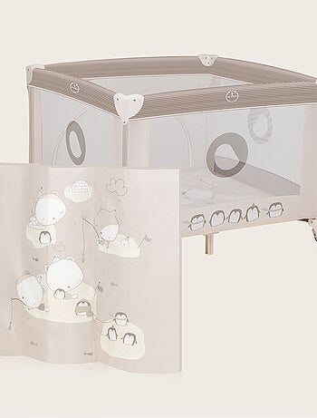 Parc Bébé LIONELO Bonnie - 100x96 cm - Matelas confortable - Roulettes - Sac de transport