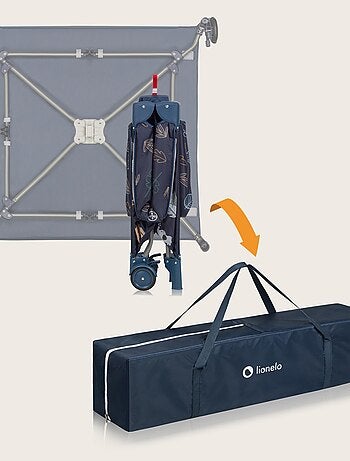 Parc Bébé LIONELO Bonnie - 100x96 cm - Matelas confortable - Roulettes - Sac de transport