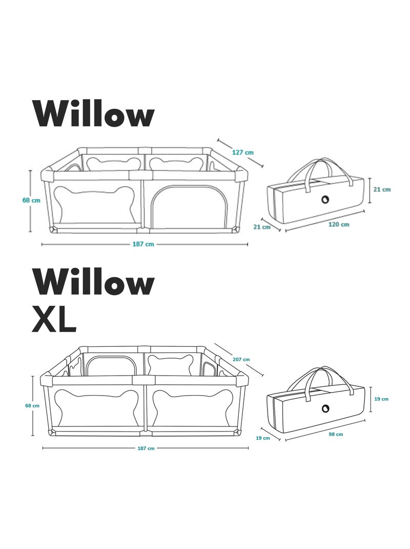 Parc bébé LIONELO Willow - Très grand espace - Côtés en maille - Grille de protection Beige - Kiabi