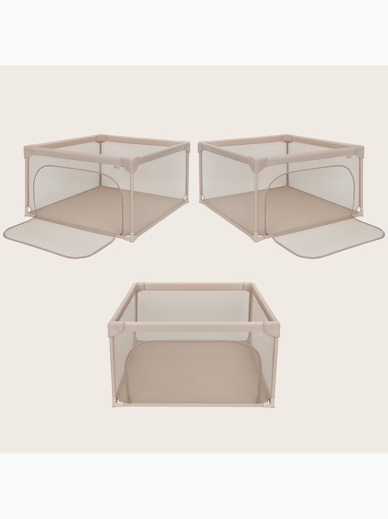 Parc bébé lionelo willow - très grand espace - côtés en maille - grille de protection Beige - Kiabi