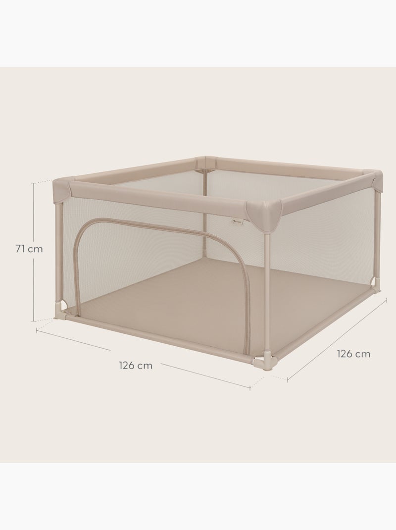 Parc bébé lionelo willow - très grand espace - côtés en maille - grille de protection Beige - Kiabi