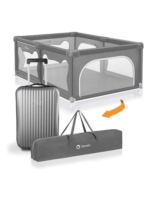 Parc bébé LIONELO Willow - Très grand espace - Côtés en maille - Grille de protection - Kiabi