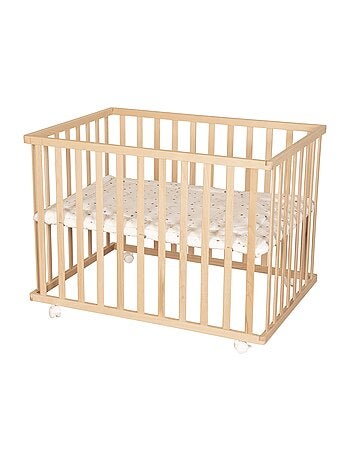 Parc bébé minimaliste 75 × 100 cm avec tapis Sternenzauber gris Roba