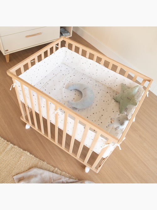 Parc bébé minimaliste 75 × 100 cm avec tapis Sternenzauber gris Roba - Kiabi