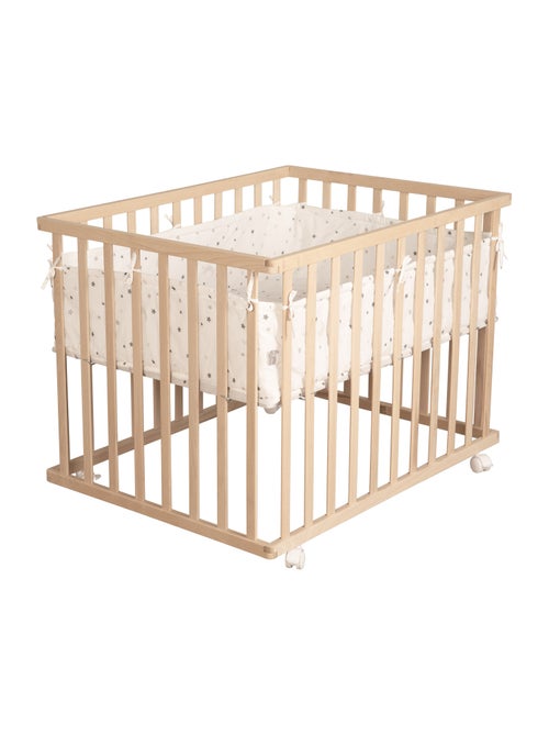 Parc bébé minimaliste 75 × 100 cm avec tapis Sternenzauber gris Roba - Kiabi