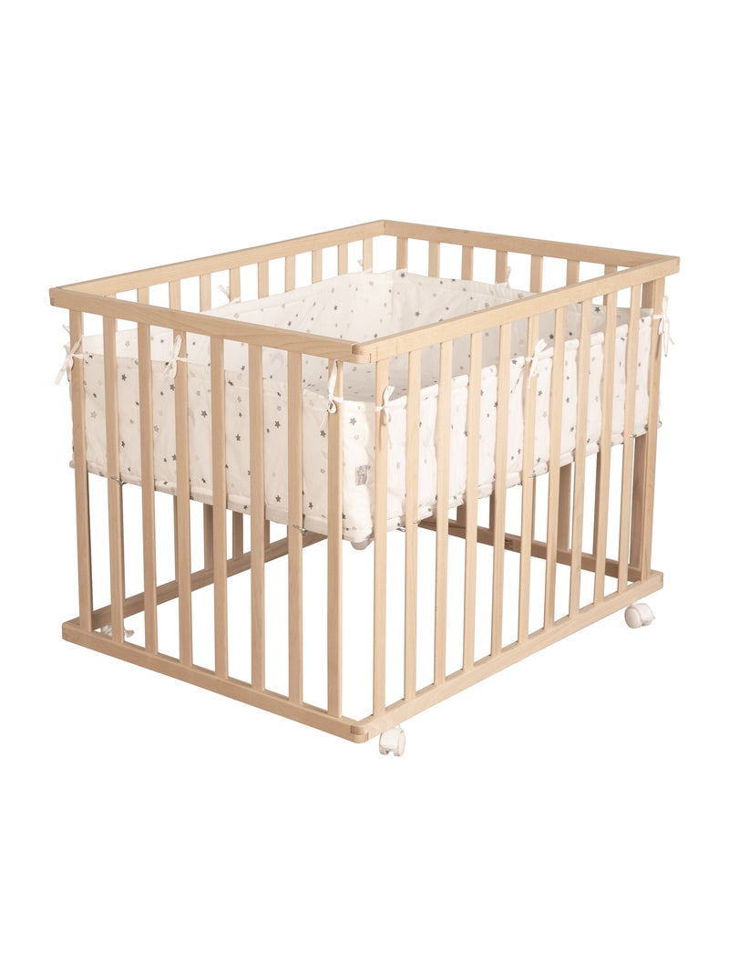 Parc bébé minimaliste 75 × 100 cm avec tapis Sternenzauber gris Roba Beige - Kiabi