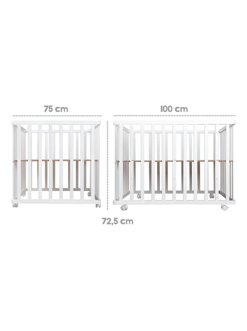 Parc bébé mobile en bois avec tapis déperlant et matelas déhoussable 'Roba roba Style' - Kiabi