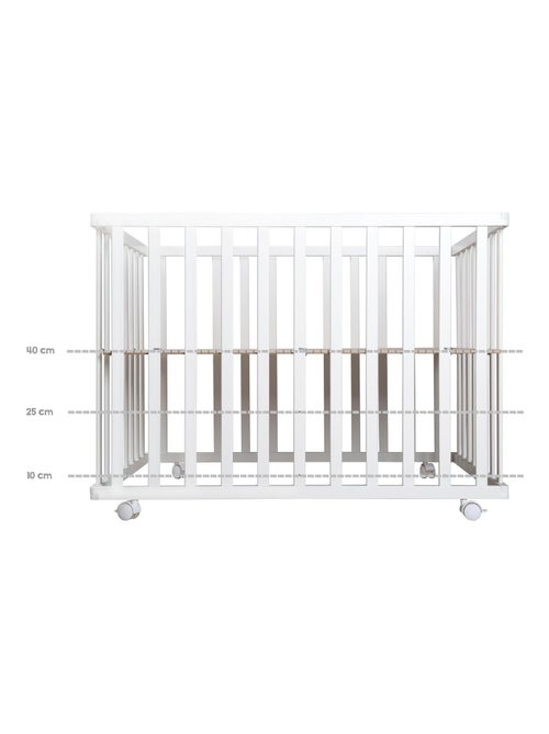 Parc bébé mobile en bois avec tapis déperlant et matelas déhoussable 'Roba roba Style' - Kiabi