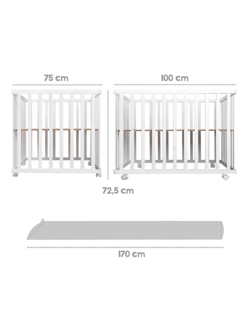 Parc bébé mobile en bois avec tapis déperlant et traversin 'Roba roba Style' - Kiabi