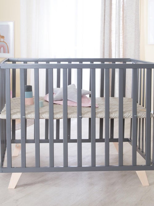 Parc bébé mobile en bois avec Tapis matelassé en cuir végan 'Roba luxe' - Kiabi