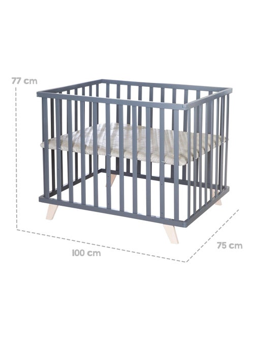 Parc bébé mobile en bois avec Tapis matelassé en cuir végan 'Roba luxe' - Kiabi