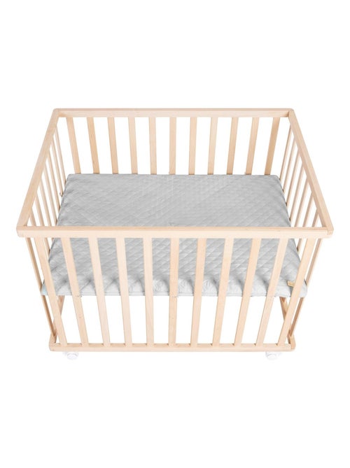 Parc bébé mobile en hêtre massif bio avec Tapis déperlant 'Roba roba style' - Kiabi