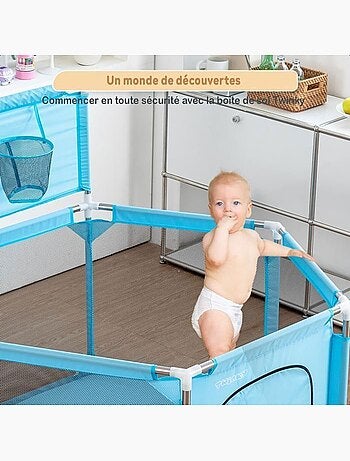Parc bébé pliable - aire de jeux grondbox avec 50 balles et panier - twinky