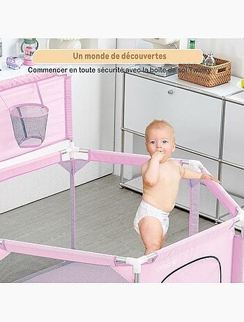 Parc bébé pliable - aire de jeux grondbox avec 50 balles et panier - twinky