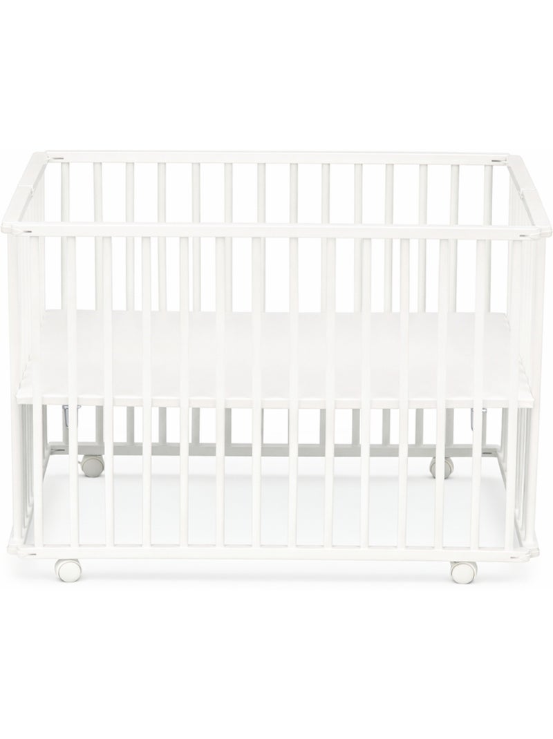 Parc bébé pliant 75x100cm avec roulettes et fond réglable - BABYPRICE Blanc - Kiabi