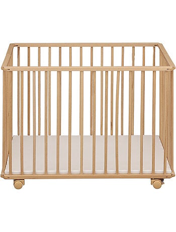 Parc bébé pliant 75x100cm avec roulettes et fond réglable - BABYPRICE