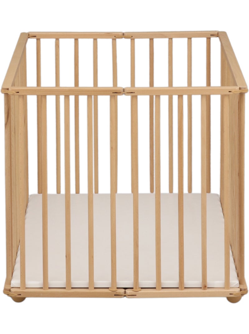 Parc bébé pliant 75x100cm avec roulettes et fond réglable - BABYPRICE Marron - Kiabi