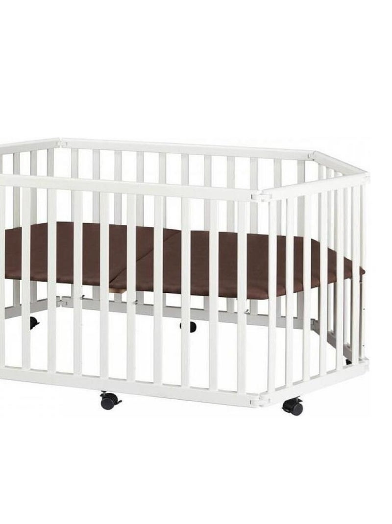 Parc Bébé Pliant En Hetre Massif Blanc 84 X 143 X 75 Cm Multicolore - Kiabi