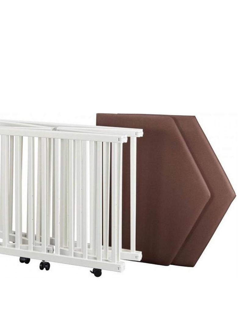 Parc Bébé Pliant En Hetre Massif Blanc 84 X 143 X 75 Cm Multicolore - Kiabi