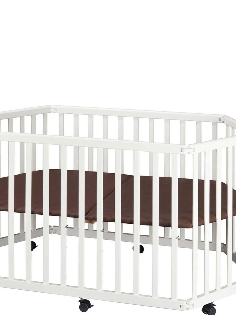Parc Bébé Pliant En Hetre Massif Blanc 84 X 143 X 75 Cm Multicolore - Kiabi