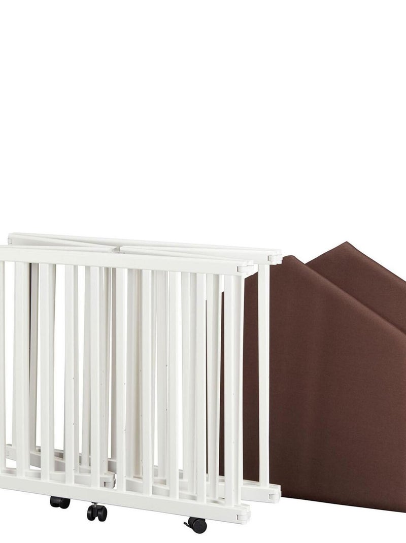 Parc Bébé Pliant En Hetre Massif Blanc 84 X 143 X 75 Cm Multicolore - Kiabi