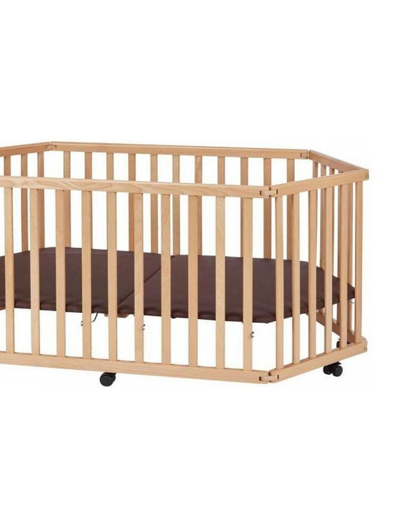 Parc Bébé Pliant En Hetre Massif Naturel 84 X 143 X 75 Cm Multicolore - Kiabi