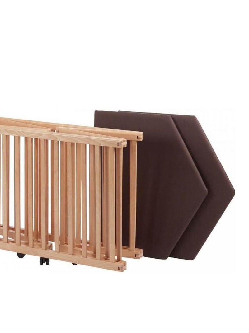 Parc Bébé Pliant En Hetre Massif Naturel 84 X 143 X 75 Cm Multicolore - Kiabi