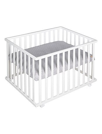 Parc bébé rectangulaire en bois avec tapis déperlant 'Roba Style ROBA'