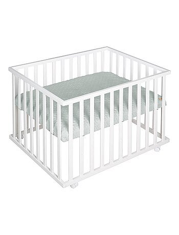 Parc bébé rectangulaire en bois avec tapis déperlant 'Roba Style ROBA'