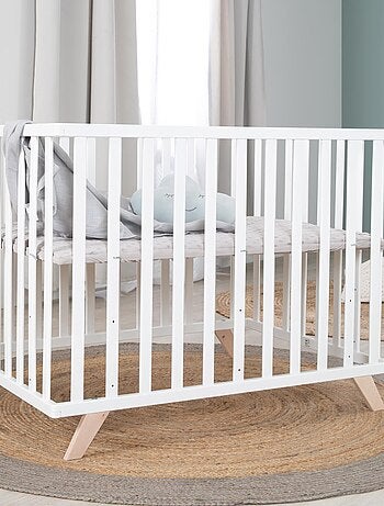 Parc bébé rectangulaire en bois massif avec tapis en coton bio 'Lil Planet' ROBA