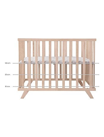 Parc bébé rectangulaire en bois massif avec tapis en coton bio 'Lil Planet' ROBA
