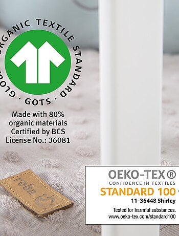 Parc bébé rectangulaire en bois massif avec tapis en coton bio 'Lil Planet' ROBA