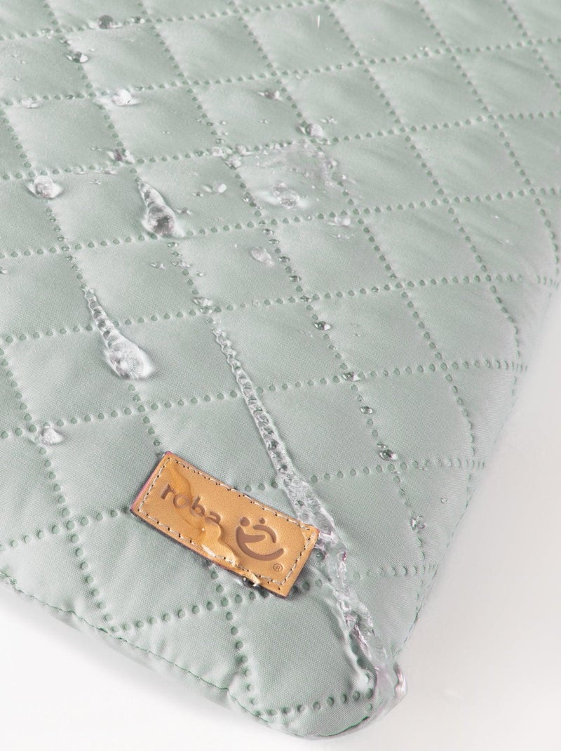 Parc bébé rectangulaire en hêtre massif bio avec Tapis déperlant et roulettes 'Roba roba style' Marron clair - Kiabi