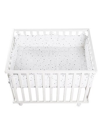 Parc bébé rectangulaire réglable + tapis imprimé étoiles 'sternenzauber' - ROBA