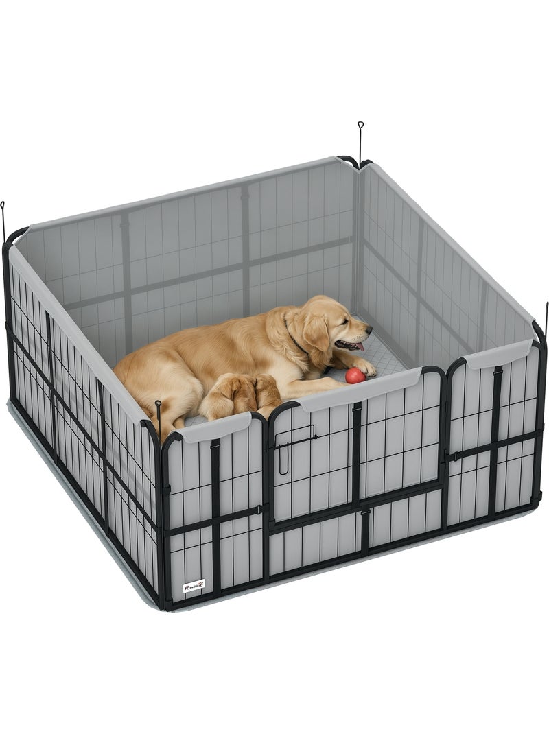 Parc de mise bas chien - porte verrouillable, tapis lavable - acier noir Noir - Kiabi